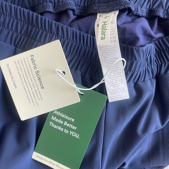 Halara High Waisted Mesh Wide Leg Pants Navy Blue L NWT Athleisure Travel Flowy - Picture 3 of 6